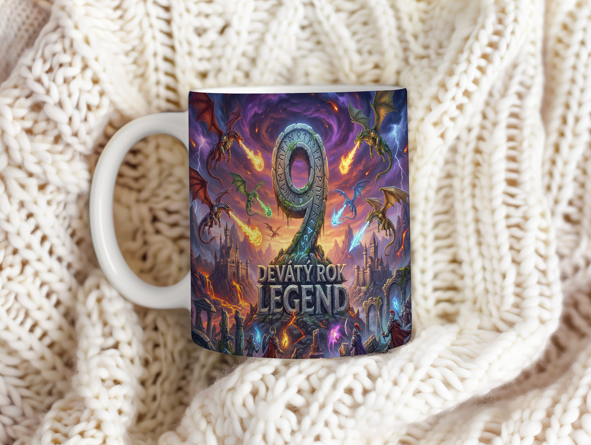 Narozeninový hrnek 9 let – DEVÁTÝ ROK LEGEND