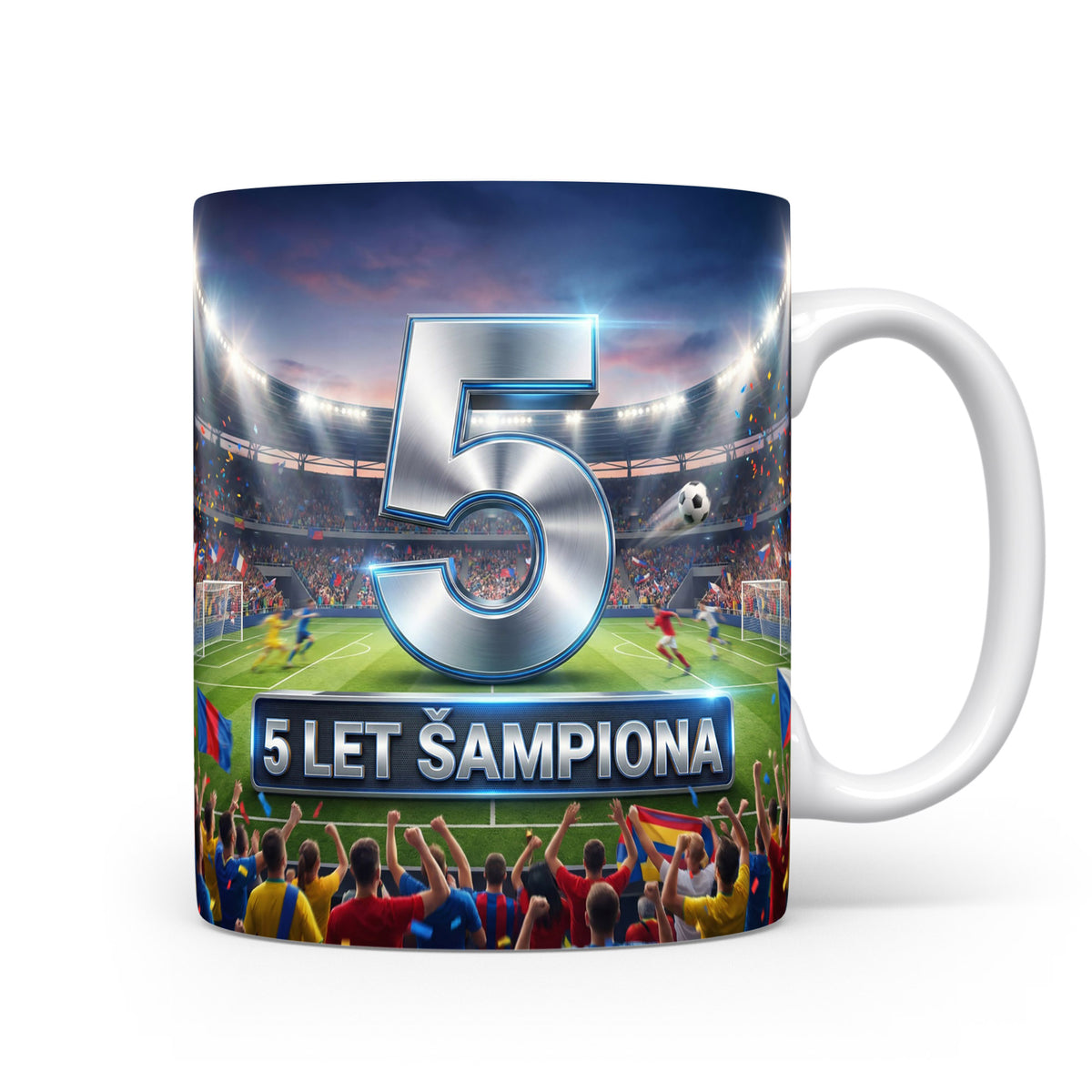 Hrnček s nápisem 5 let šampiona