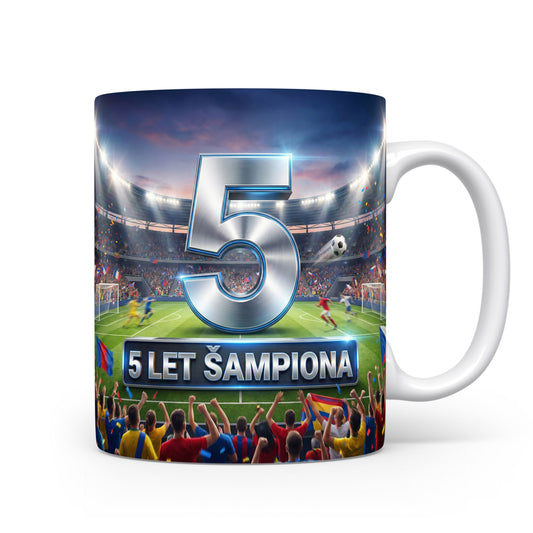 Hrnček s nápisem 5 let šampiona