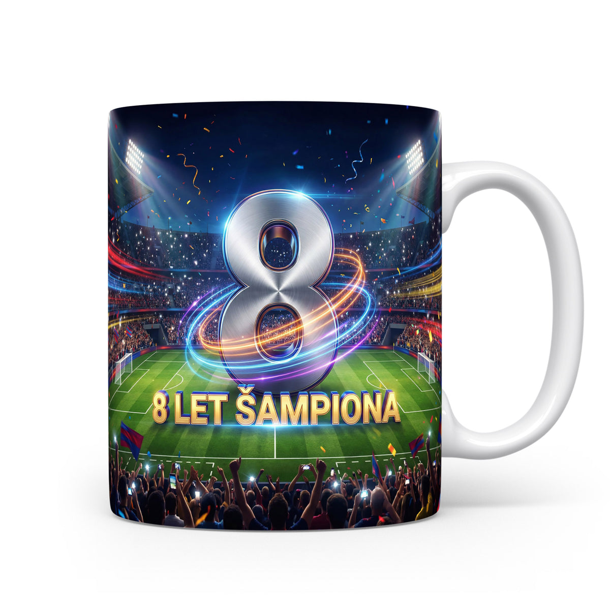 Hrnček s nápisem 8 LET ŠAMPIONA