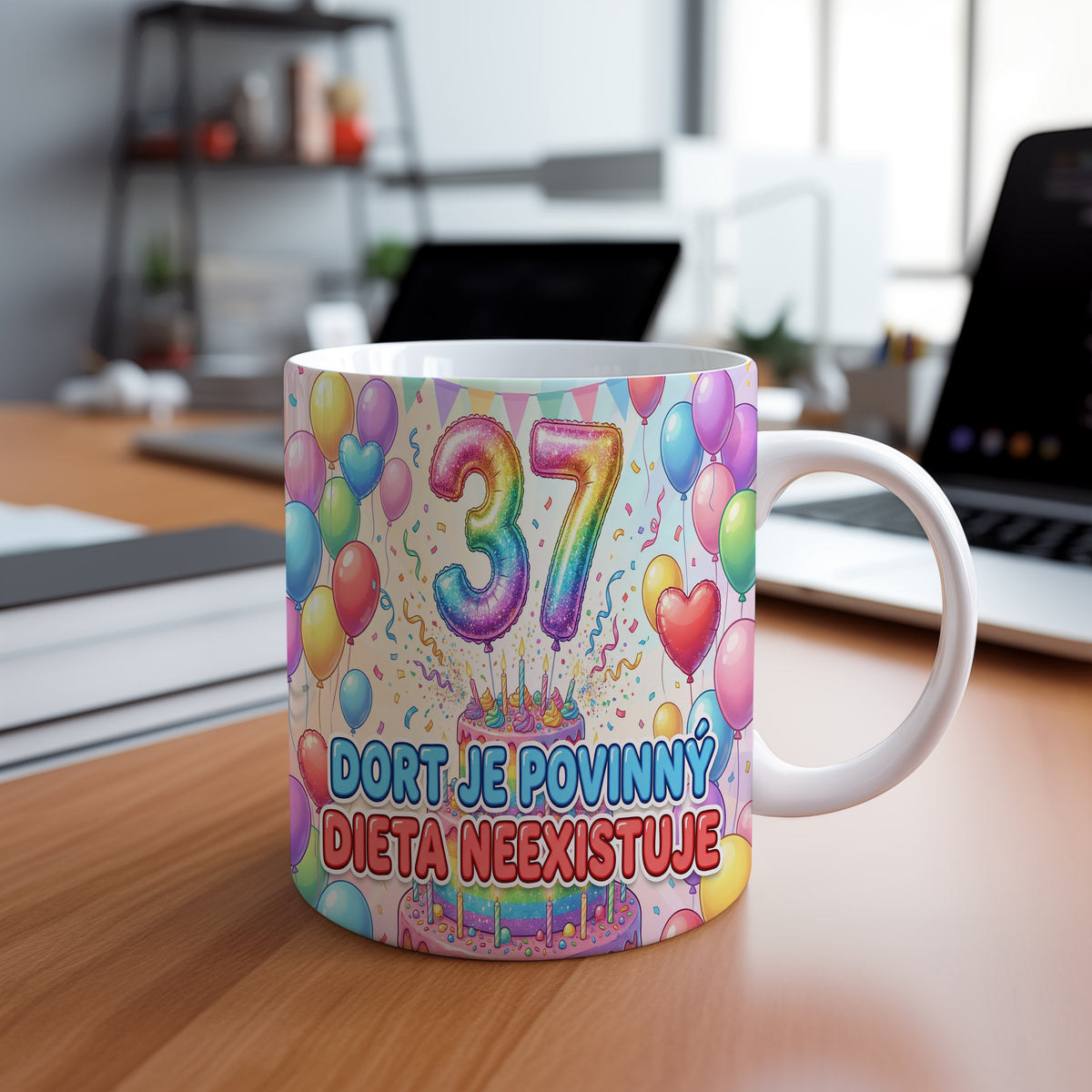 Narozeninový hrnek 37 let – DORT JE POVINNÝ, DIETA NEEXISTUJE