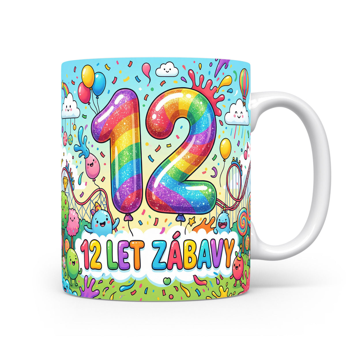 Hrnček s nápisem 12 LET ZÁBAVY