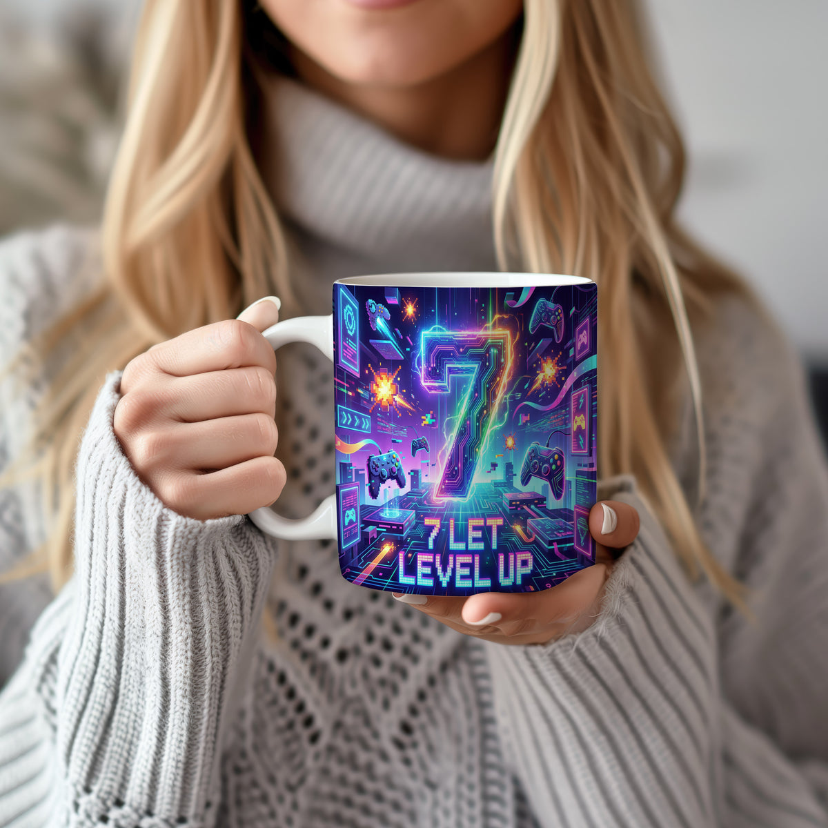Narozeninový hrnek 7 let – 7 LET LEVEL UP