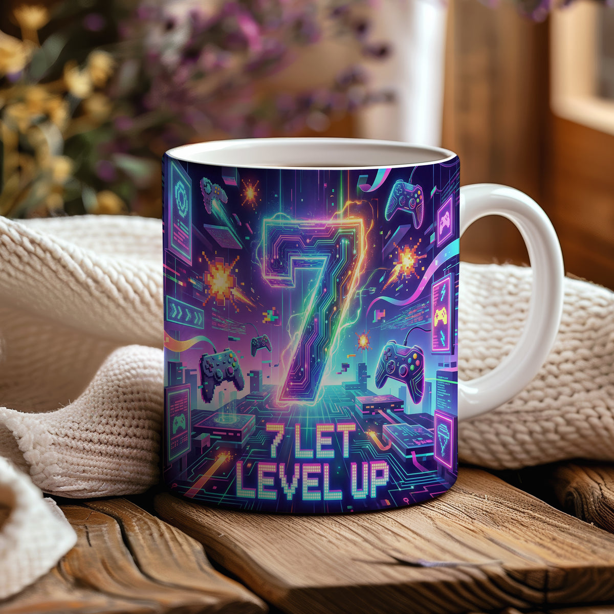 Narozeninový hrnek 7 let – 7 LET LEVEL UP
