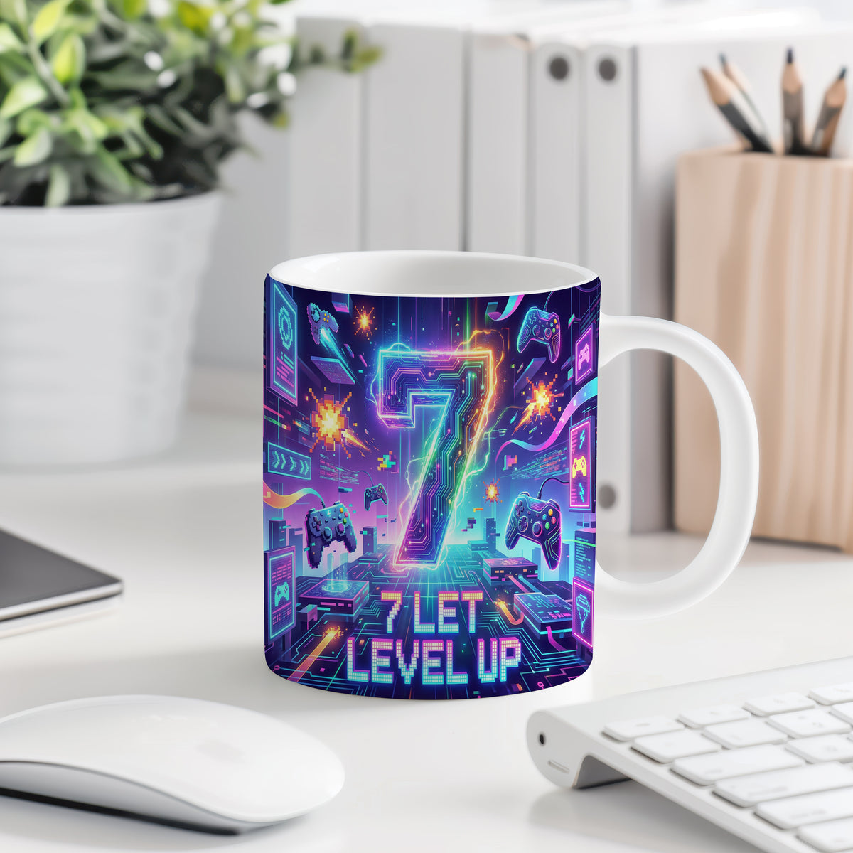 Narozeninový hrnek 7 let – 7 LET LEVEL UP