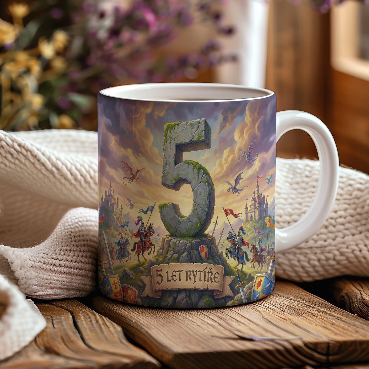 Narozeninový hrnek 5 let – 5 LET RYTÍŘE