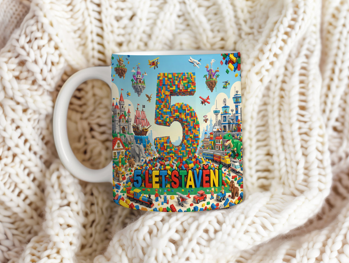 Narozeninový hrnek 5 let – 5 LET STAVĚNÍ
