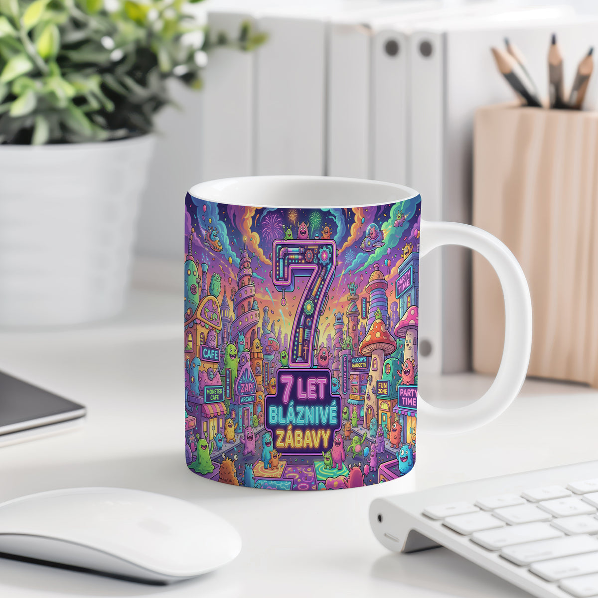 Narozeninový hrnek 7 let – 7 LET BLÁZNIVÉ ZÁBAVY
