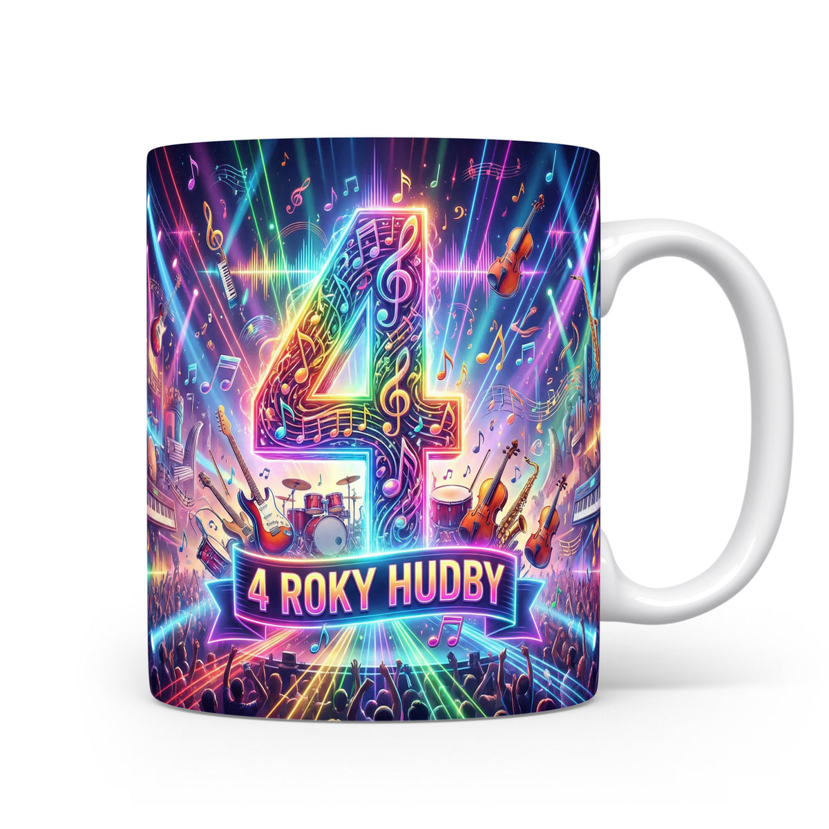 Hrnček s motivem 4 roky hudby