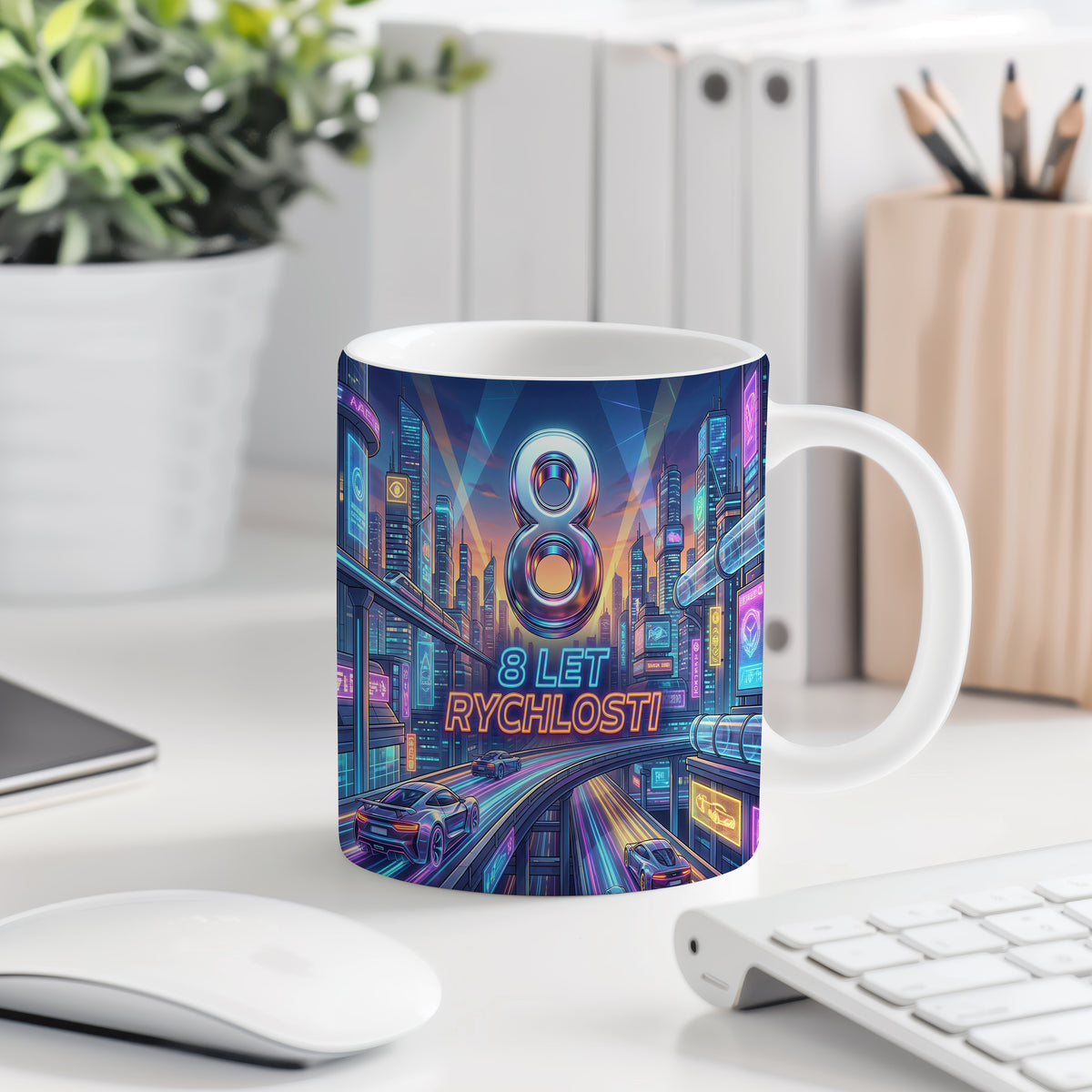 Narozeninový hrnek 8 let – 8 LET RYCHLOSTI