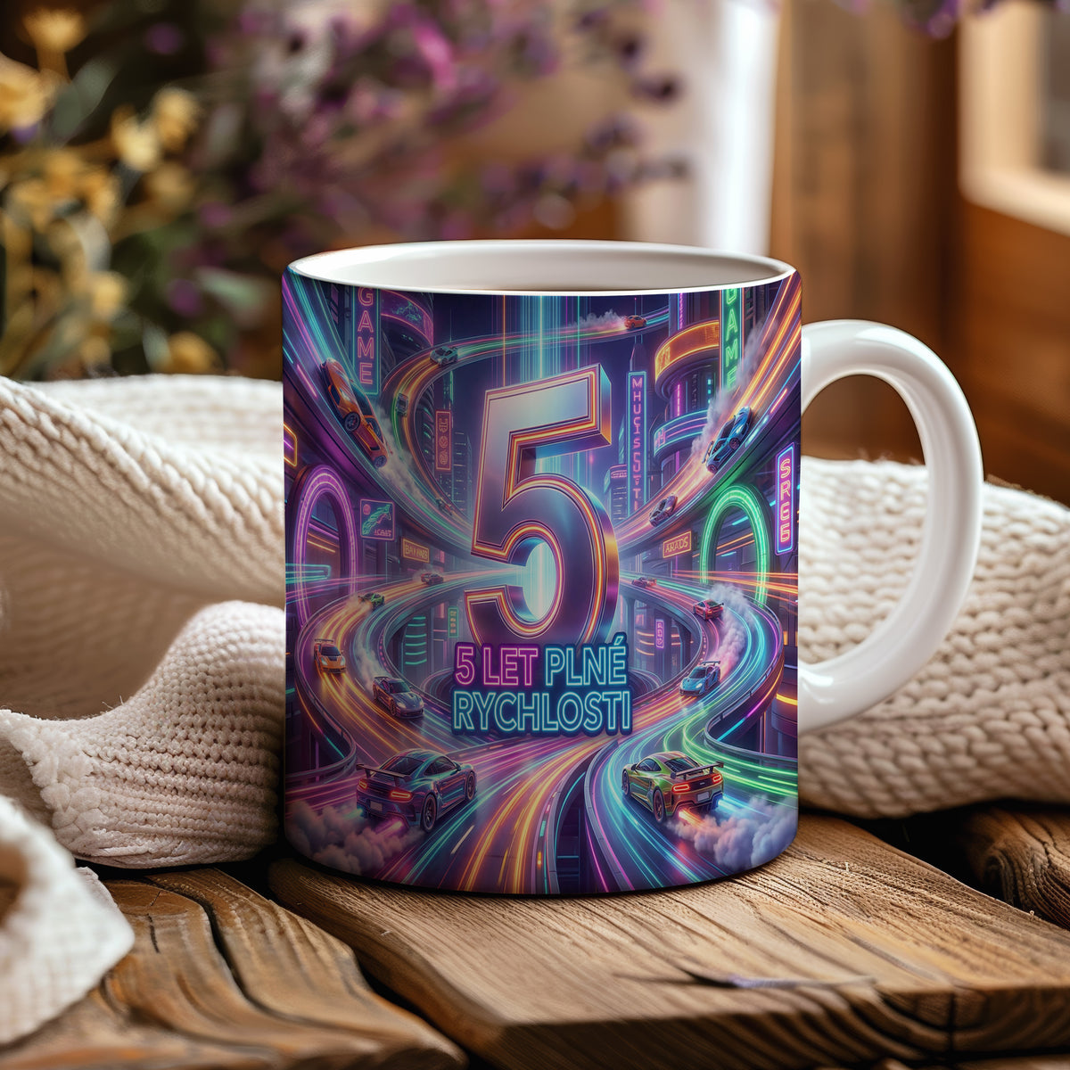 Narozeninový hrnek 5 let – 5 LET PLNÉ RYCHLOSTI