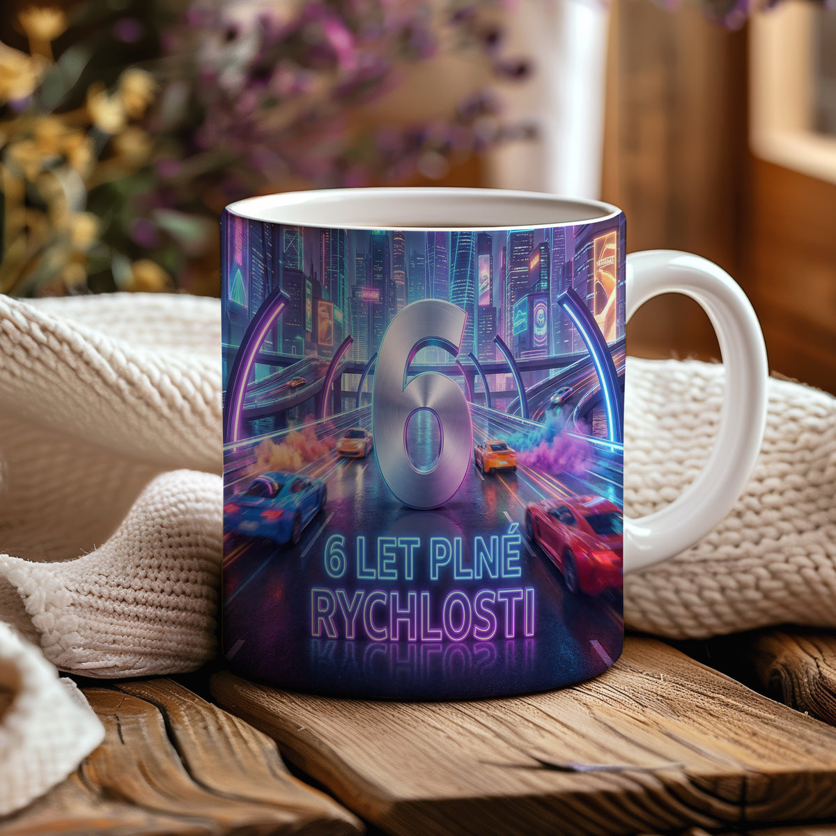 Narozeninový hrnek 6 let – 6 LET PLNÉ RYCHLOSTI
