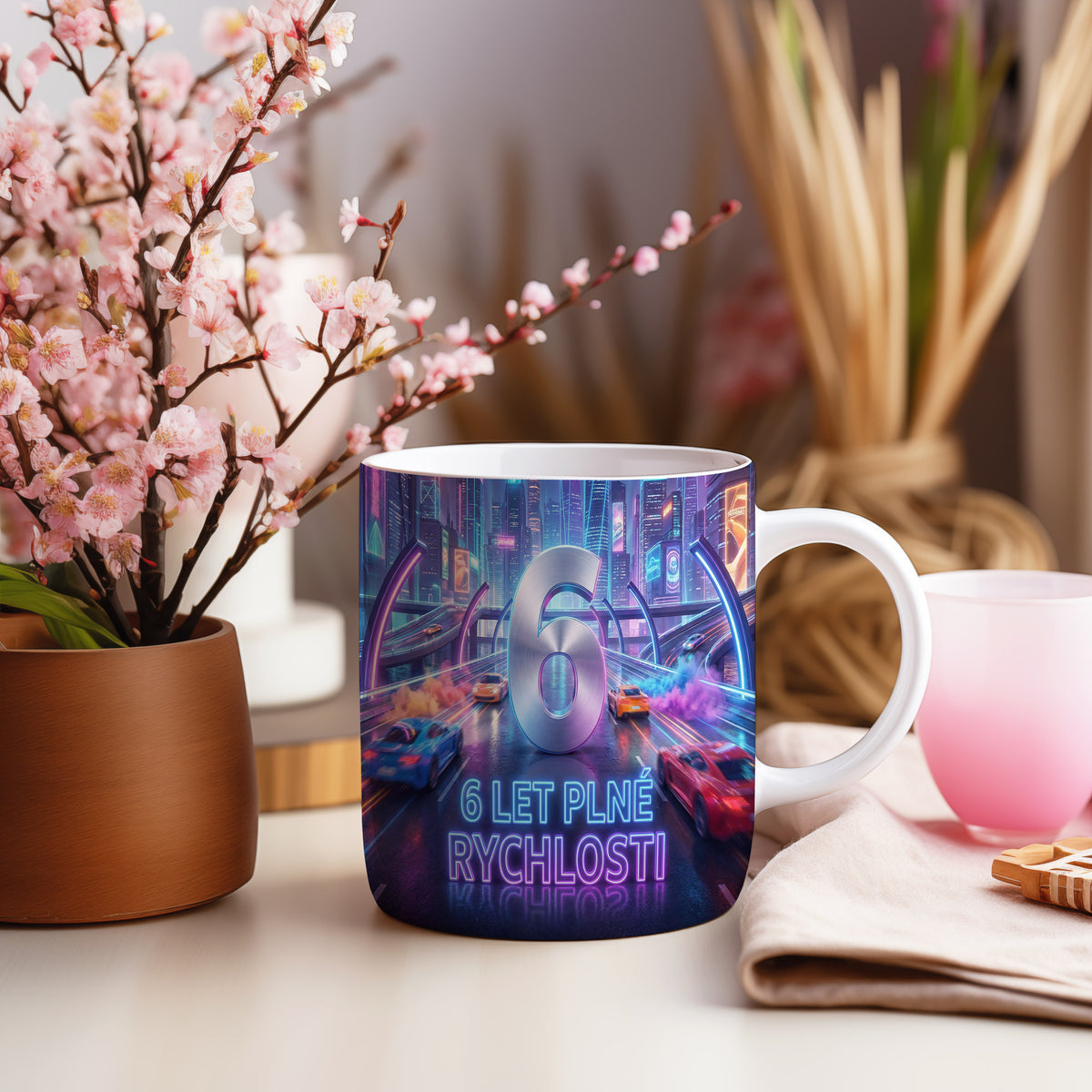 Narozeninový hrnek 6 let – 6 LET PLNÉ RYCHLOSTI