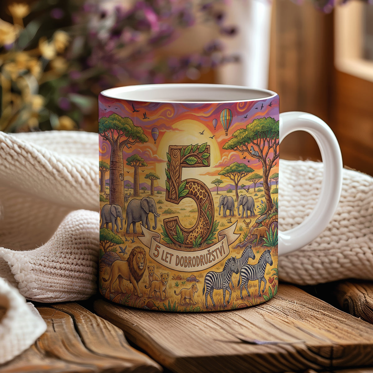 Narozeninový hrnek 5 let – 5 LET DOBRODRUŽSTVÍ