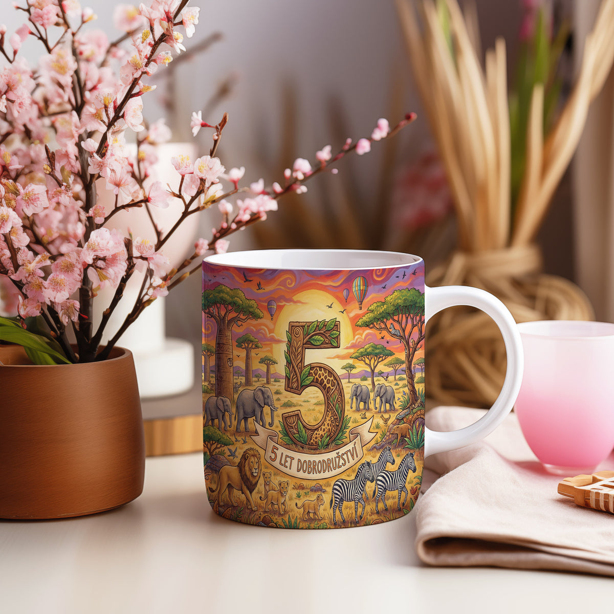 Narozeninový hrnek 5 let – 5 LET DOBRODRUŽSTVÍ