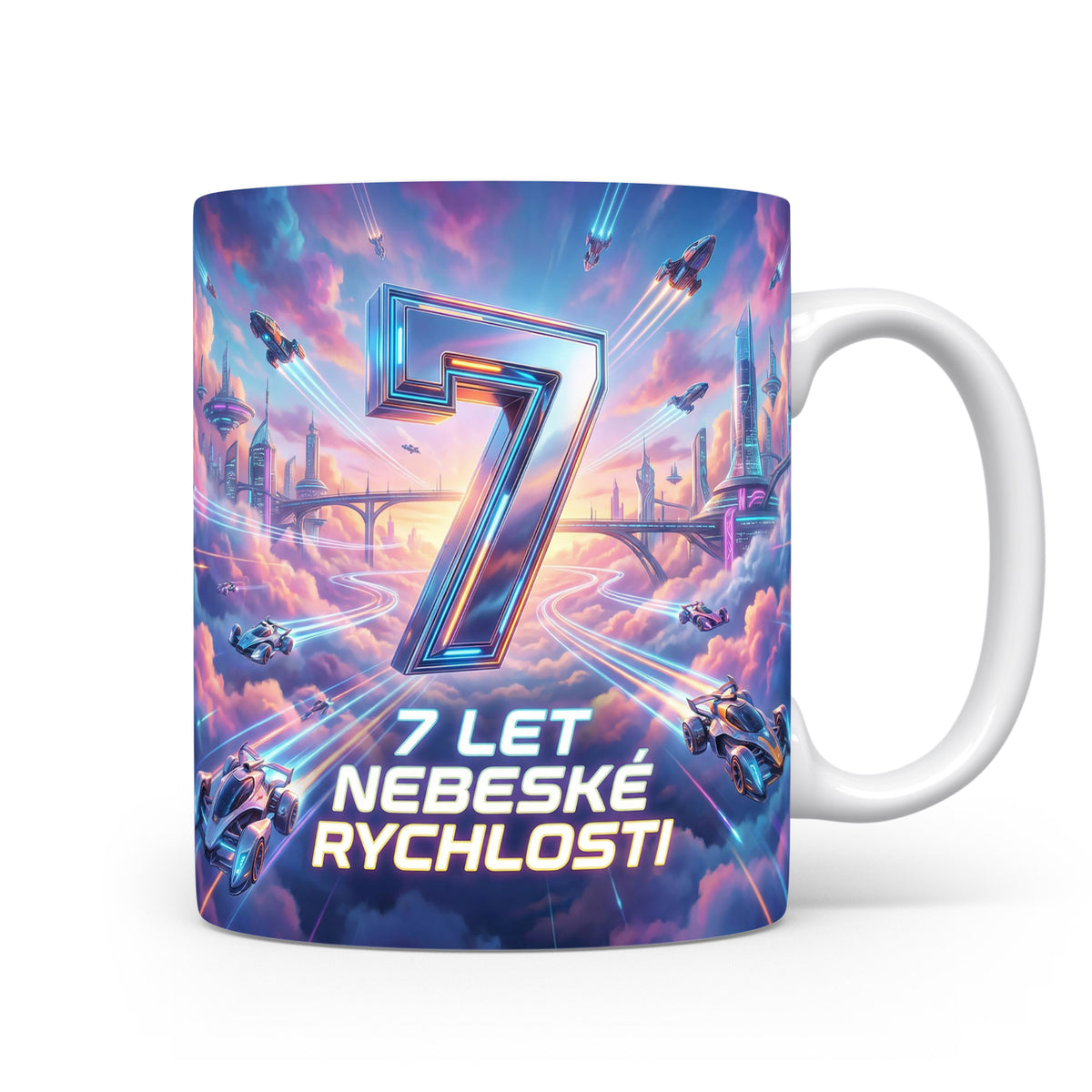 Hrnček s motivem nebeské rychlosti