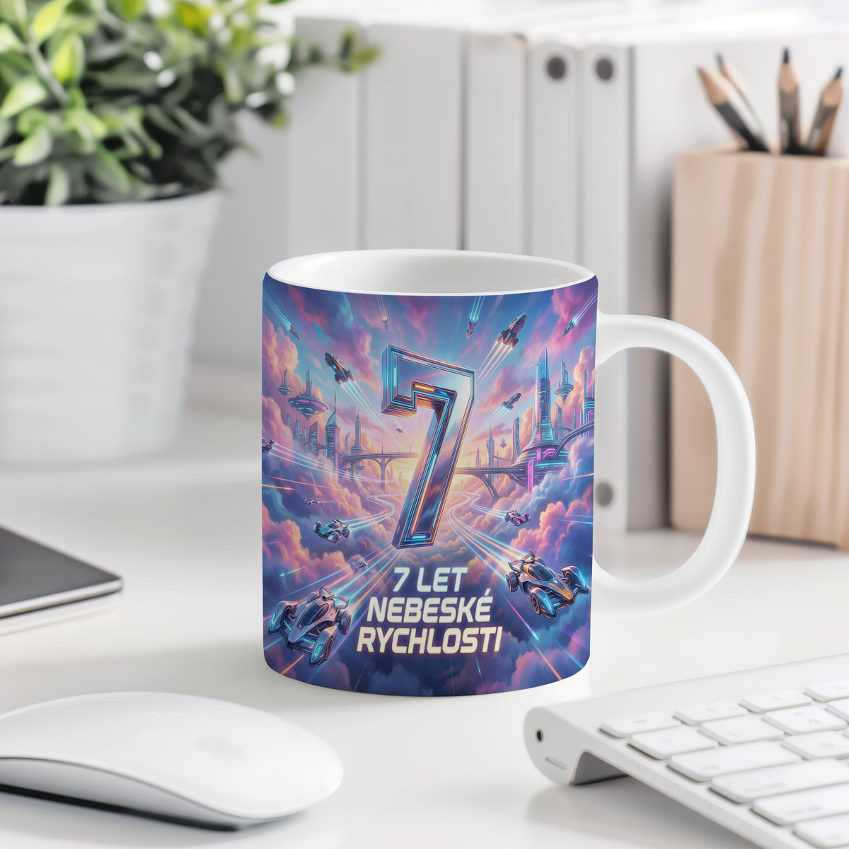 Narozeninový hrnek 7 let – 7 LET NEBESKÉ RYCHLOSTI