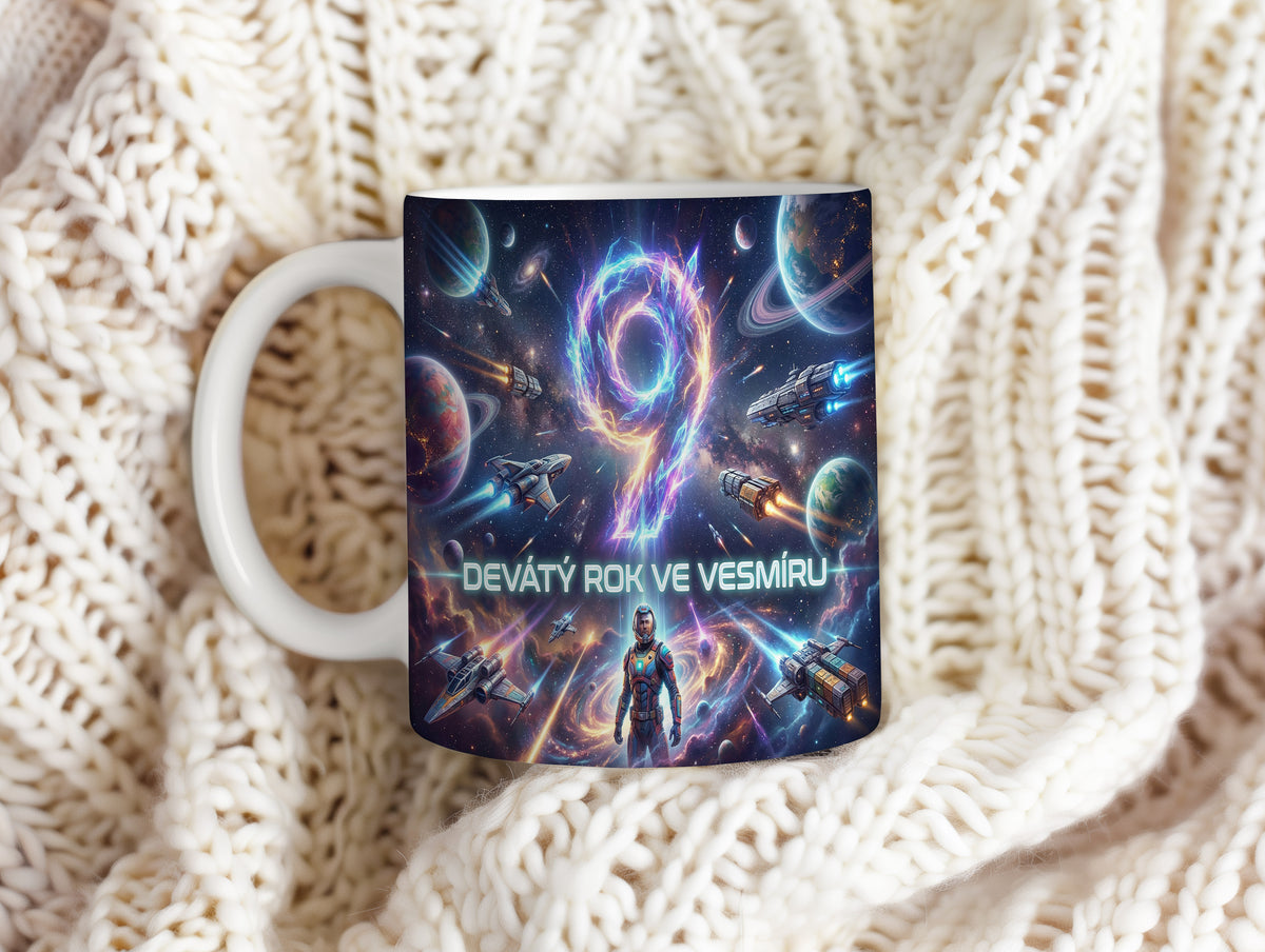 Narozeninový hrnek 9 let – DEVÁTÝ ROK VE VESMÍRU