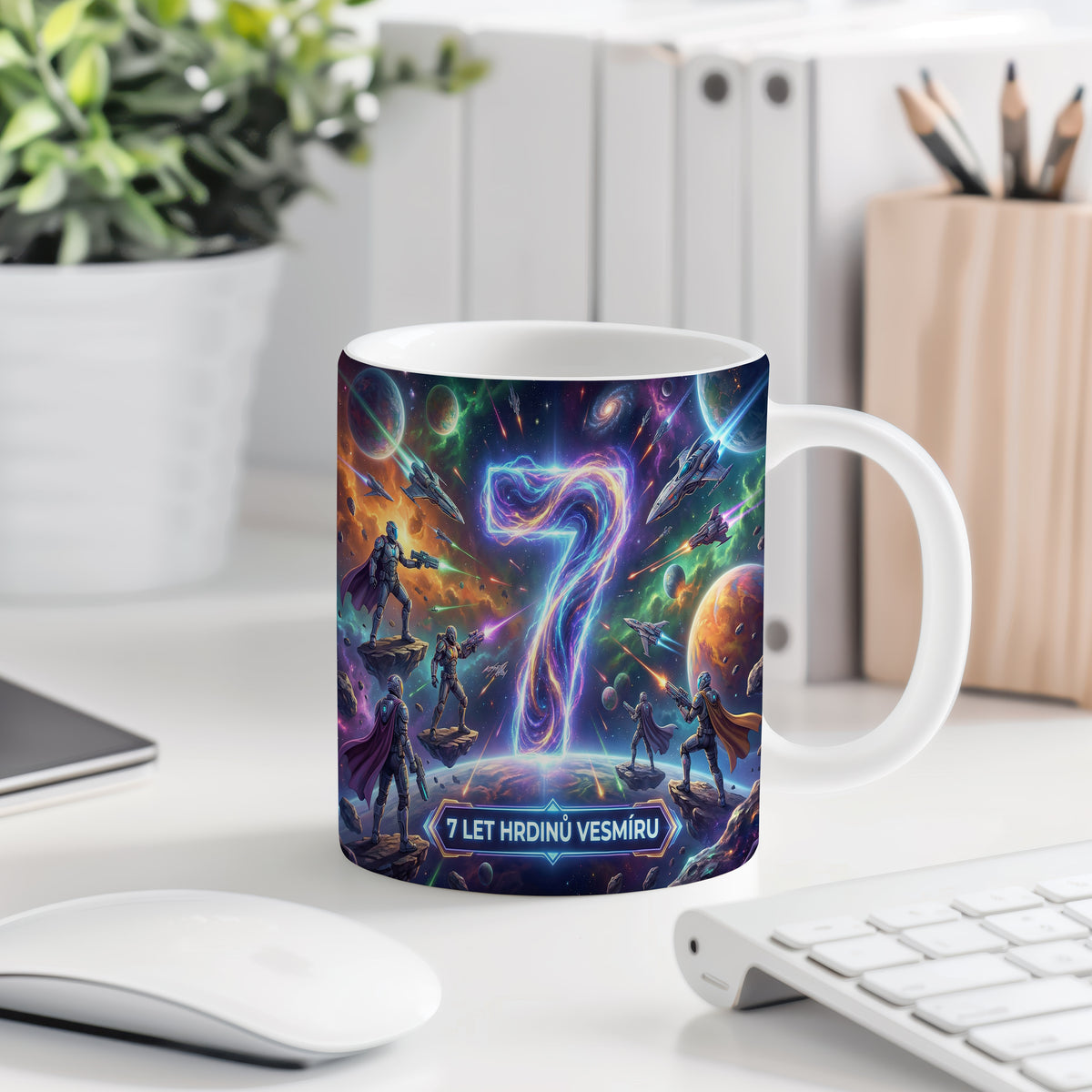 Narozeninový hrnek 7 let – 7 LET HRDINŮ VESMÍRU