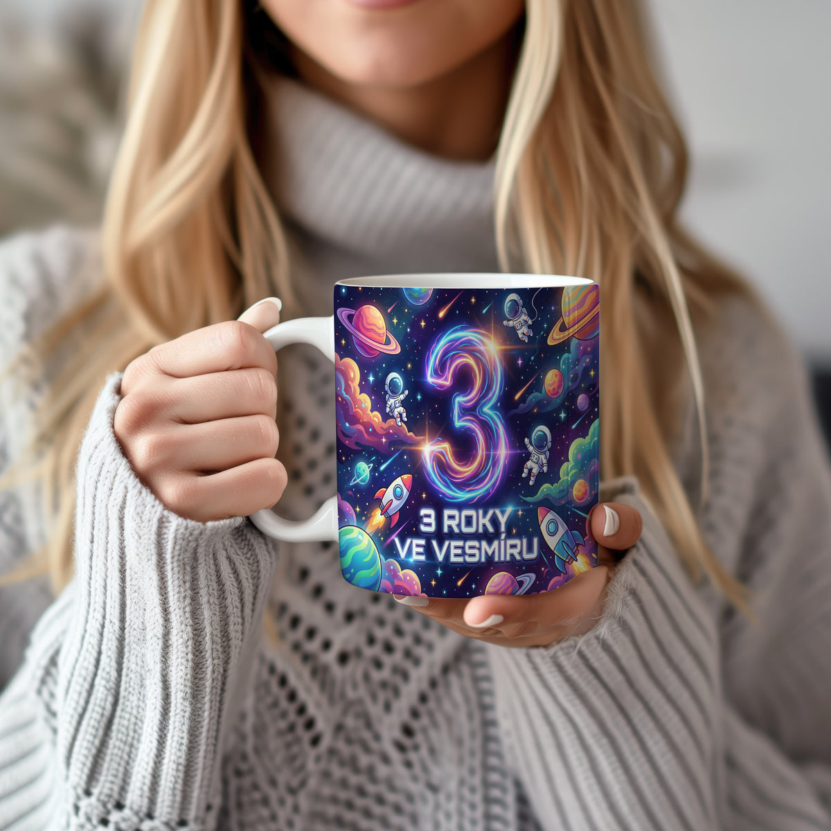 Narozeninový hrnek 3 roky – 3 ROKY VE VESMÍRU