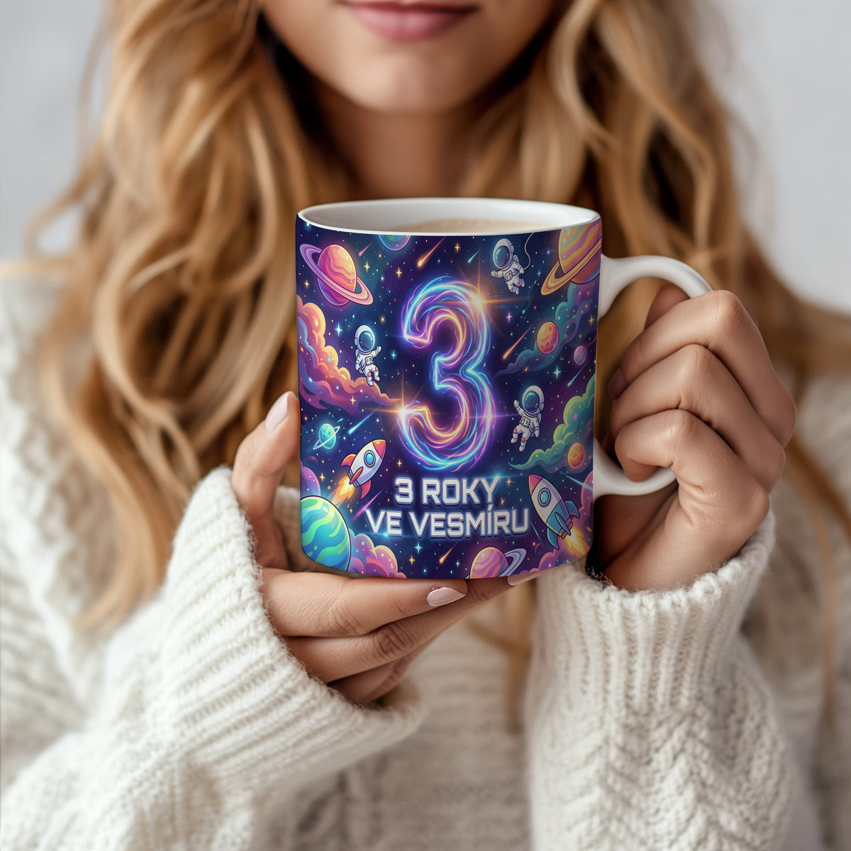 Narozeninový hrnek 3 roky – 3 ROKY VE VESMÍRU