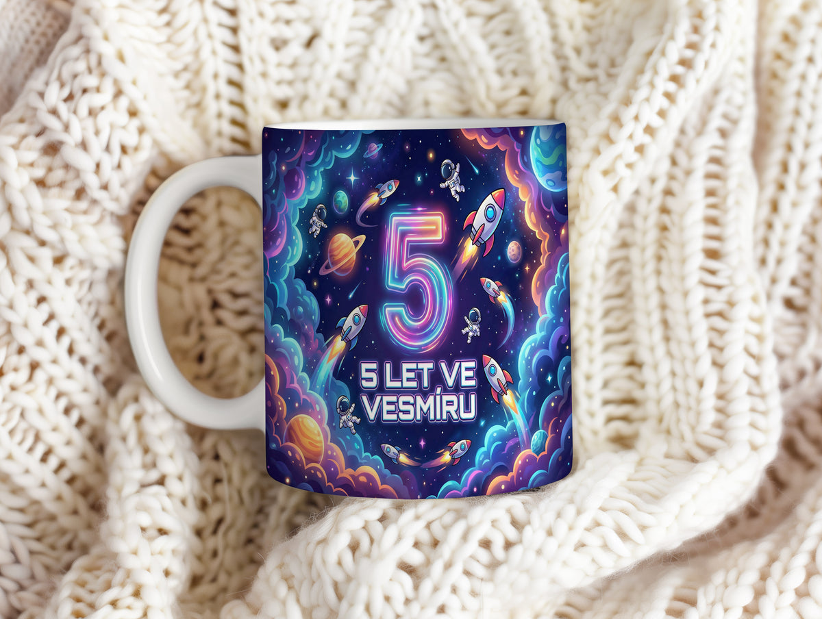 Narozeninový hrnek 5 let – 5 LET VE VESMÍRU