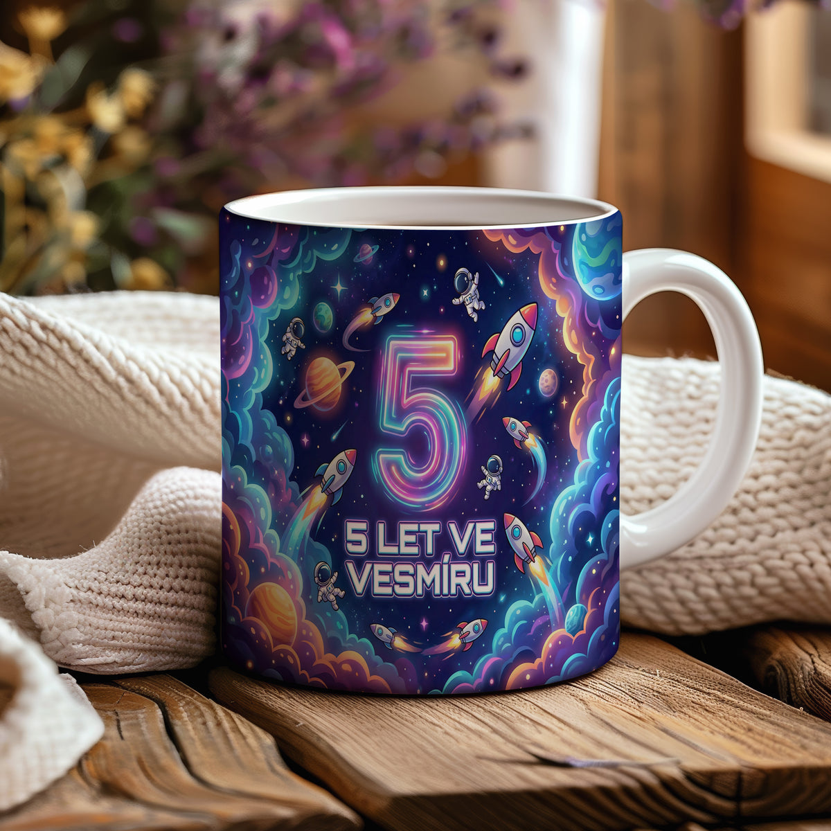 Narozeninový hrnek 5 let – 5 LET VE VESMÍRU