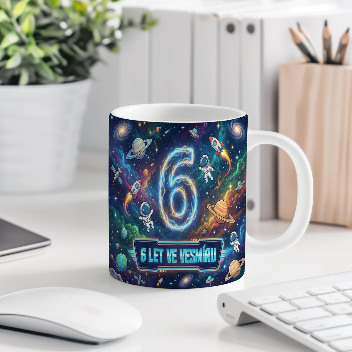 Narozeninový hrnek 6 let – 6 LET VE VESMÍRU