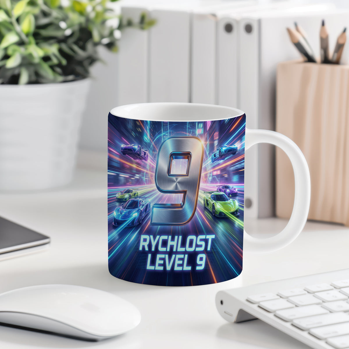 Narozeninový hrnek 9 let – RYCHLOST LEVEL 9