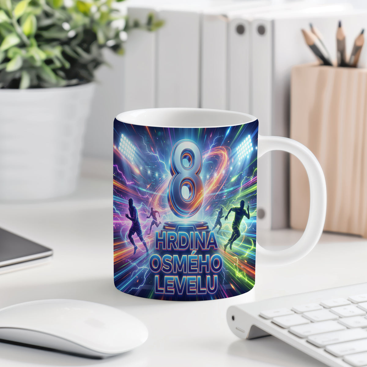 Narozeninový hrnek 8 let – HRDINA OSMÉHO LEVELU