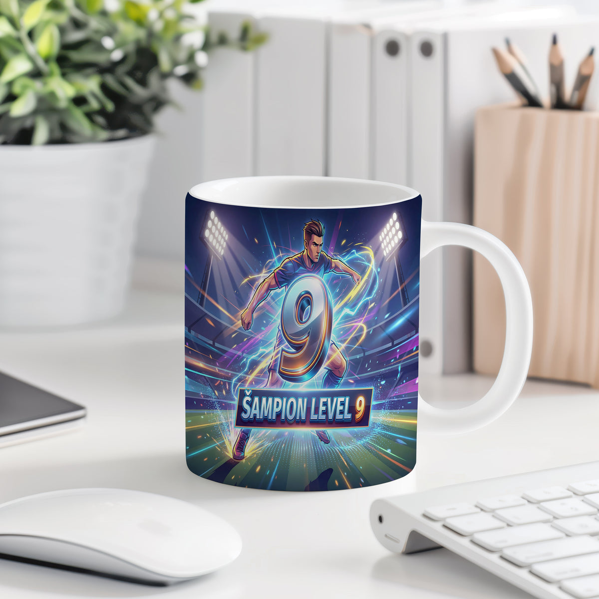 Narozeninový hrnek 9 let – ŠAMPION LEVEL 9