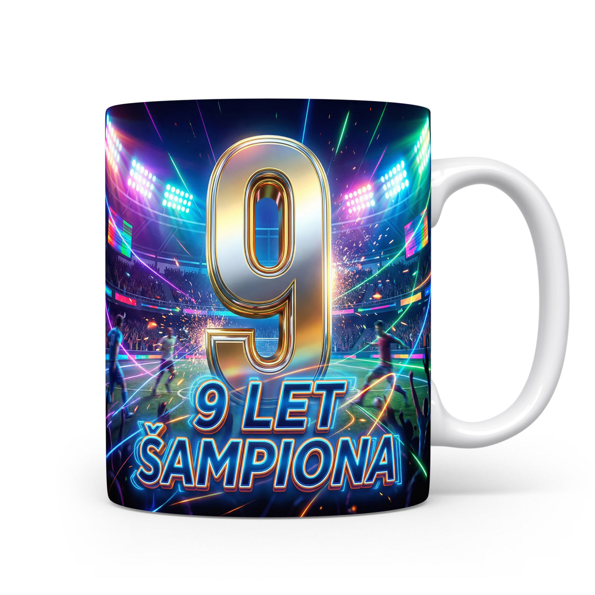 Hrnček s nápisem 9 let šampiona