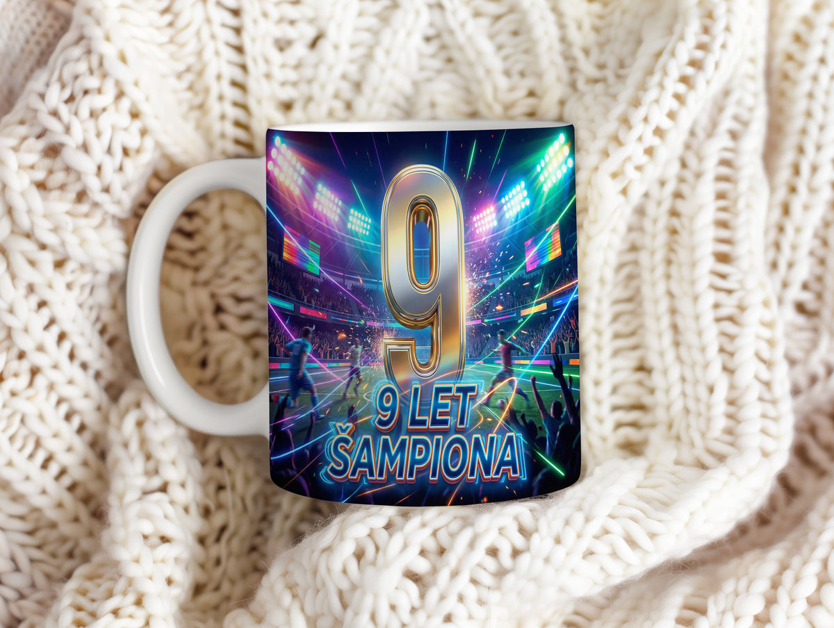 Narozeninový hrnek 9 let – 9 LET ŠAMPIONA