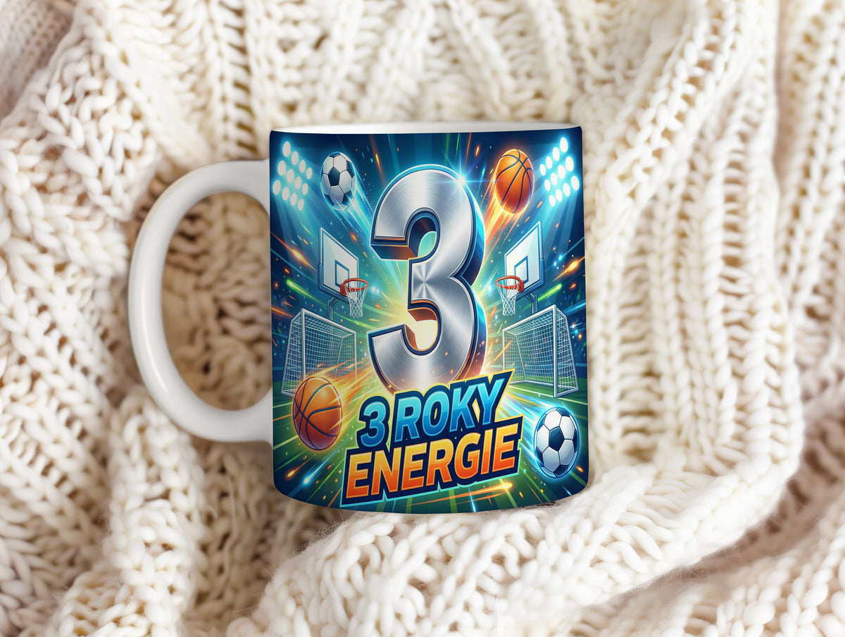 Narozeninový hrnek 3 roky – 3 ROKY ENERGIE