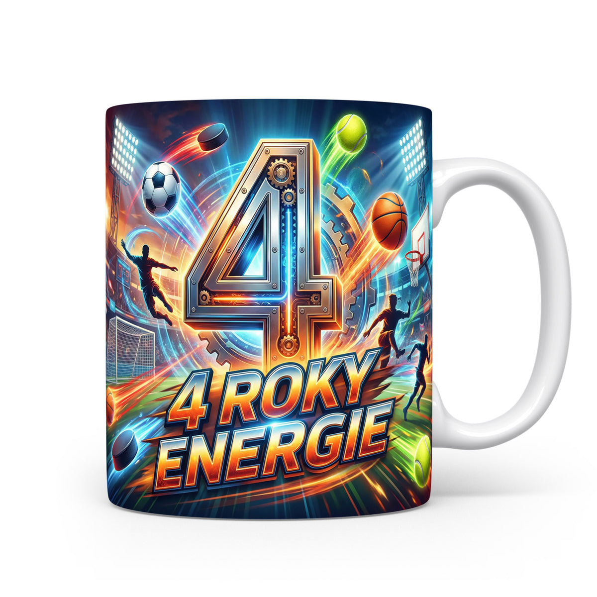 Hrnček s nápisem 4 ROKY ENERGIE