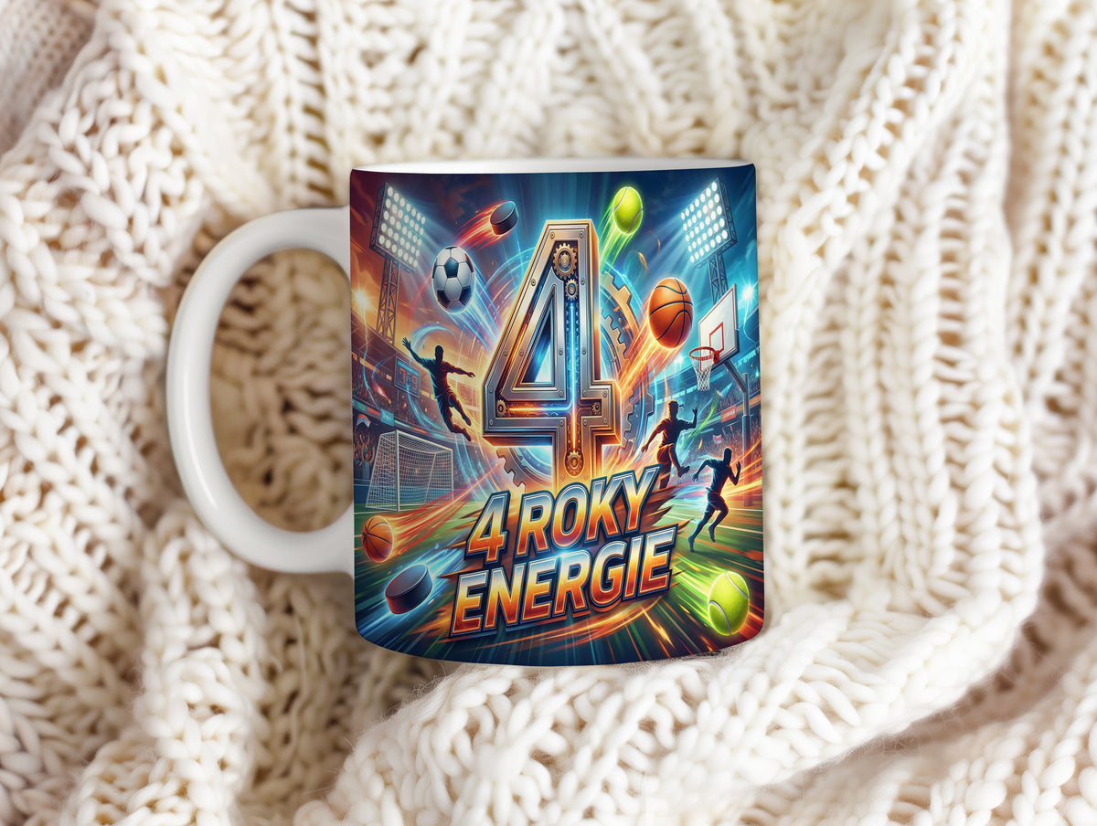 Narozeninový hrnek 4 roky – 4 ROKY ENERGIE