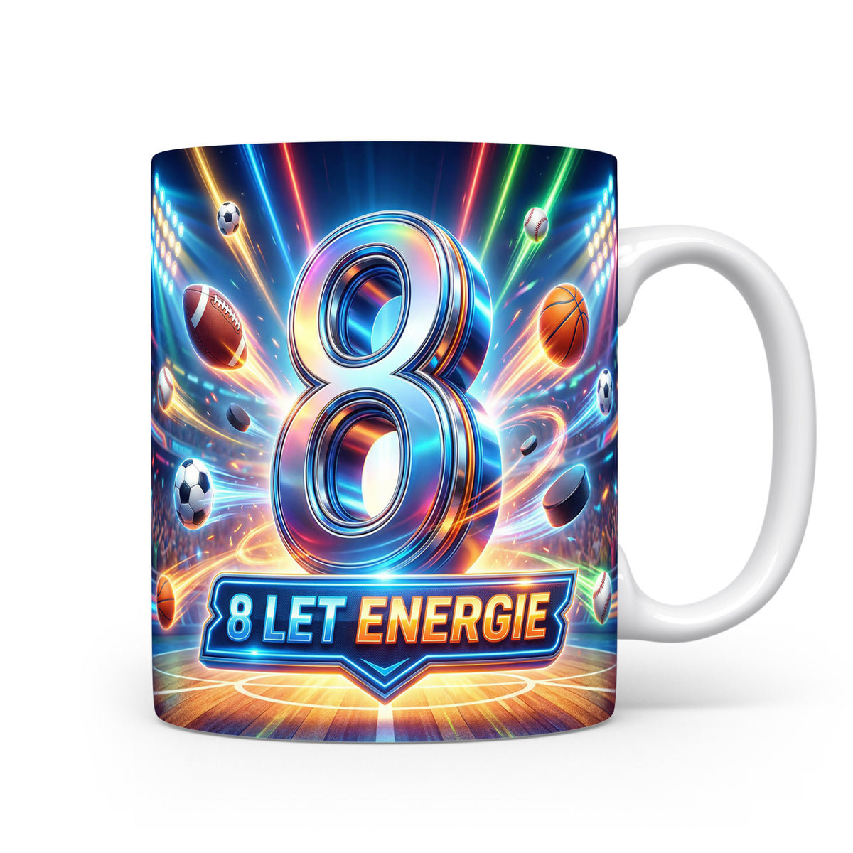 Hrnček s nápisem 8 LET ENERGIE