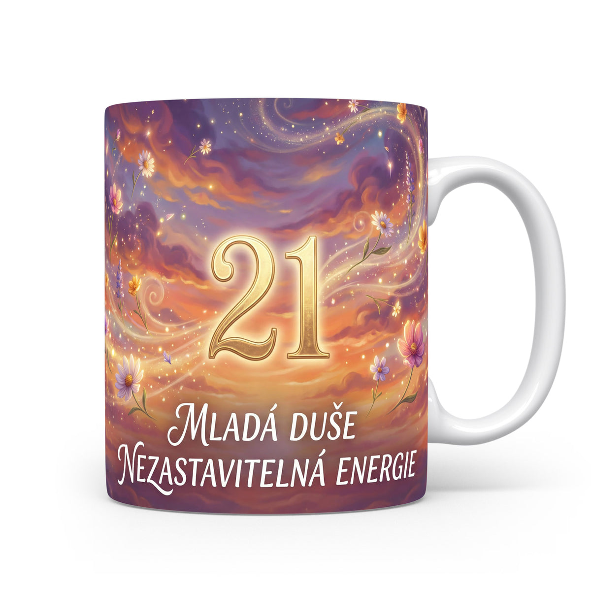Hrnček s věkem 21 a sloganem