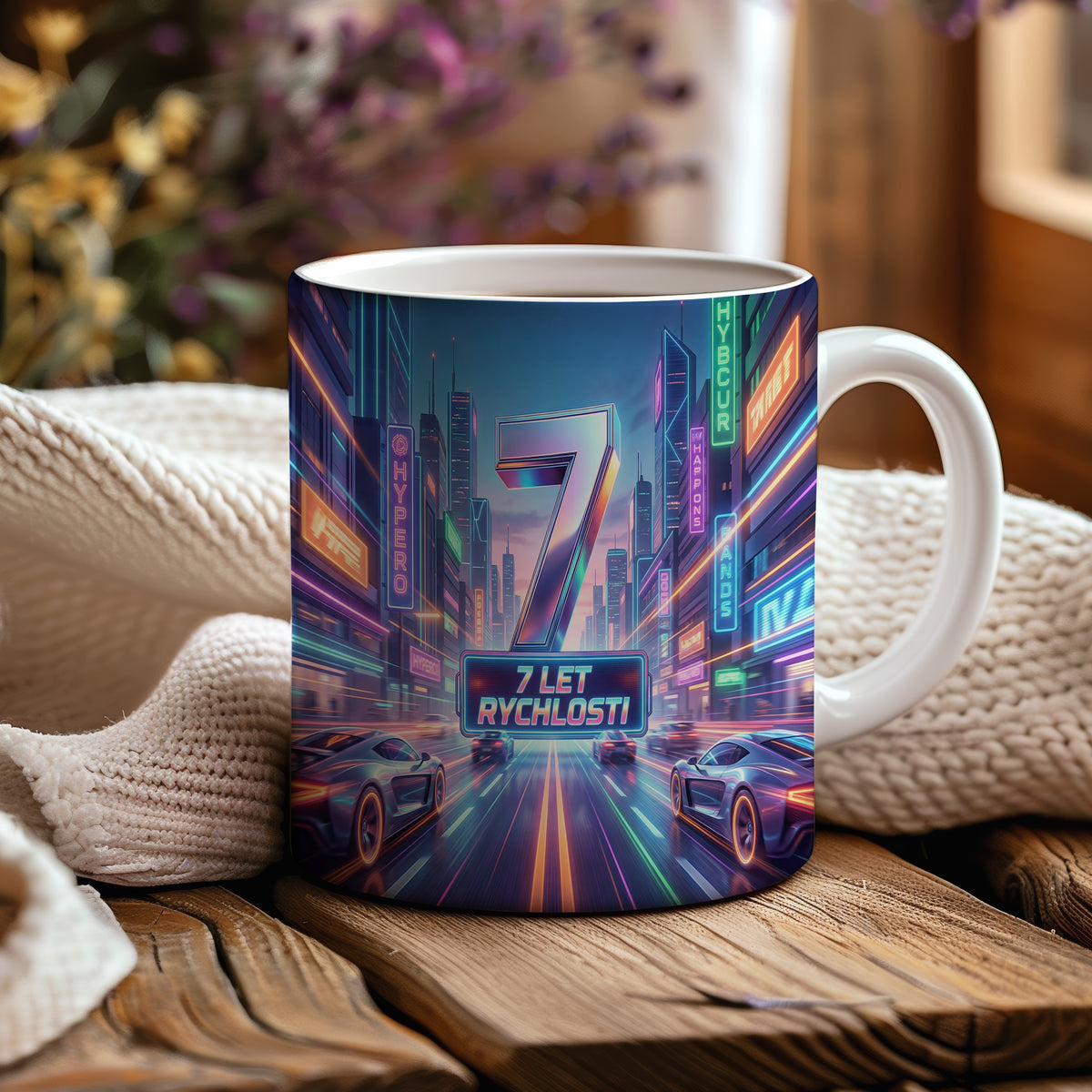Narozeninový hrnek 7 let – 7 LET RYCHLOSTI