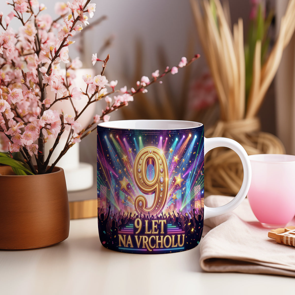 Narozeninový hrnek 9 let – 9 LET NA VRCHOLU