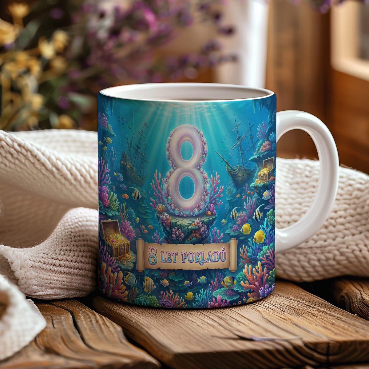 Narozeninový hrnek 8 let – 8 LET POKLADŮ