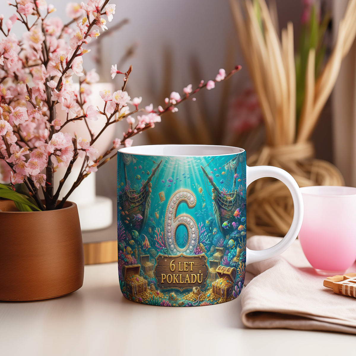 Narozeninový hrnek 6 let – 6 LET POKLADŮ
