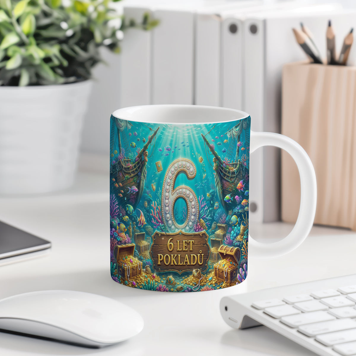 Narozeninový hrnek 6 let – 6 LET POKLADŮ