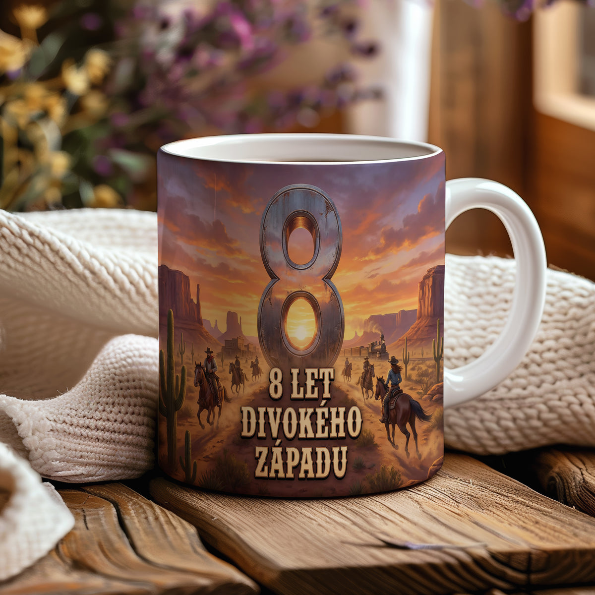Narozeninový hrnek 8 let – 8 LET DIVOKÉHO ZÁPADU