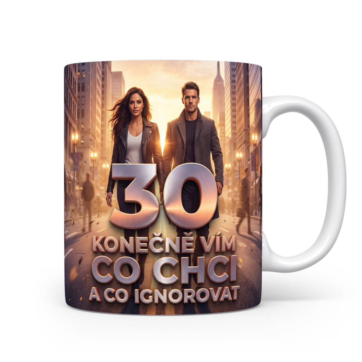 Hrnček s číslem 30 a sloganem