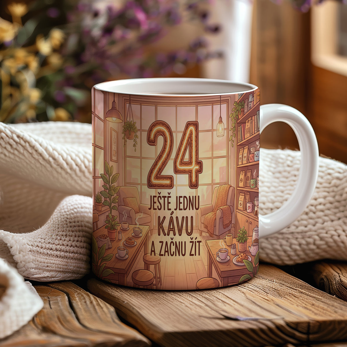 Narozeninový hrnek 24 let – JEŠTĚ JEDNU KÁVU A ZAČNU ŽÍT