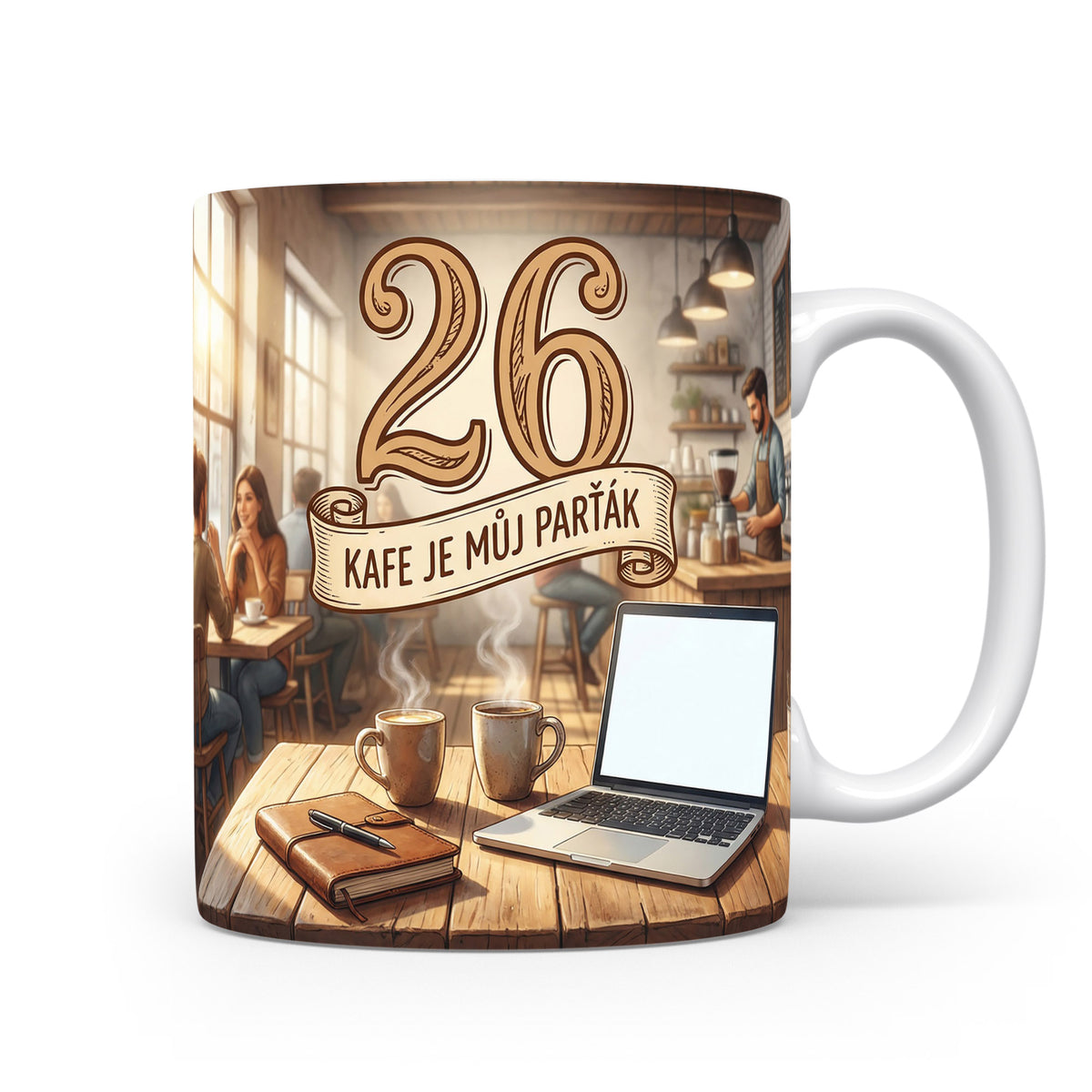 Narozeninový hrnek s nápisem KAFE JE MŮJ PARŤÁK
