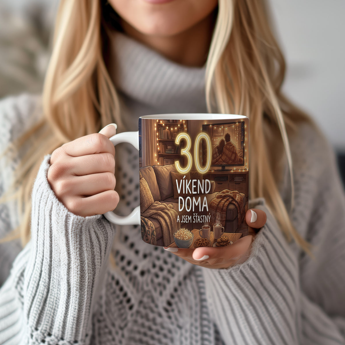 Narozeninový hrnek 30 let – VÍKEND DOMA A JSEM ŠŤASTNÝ
