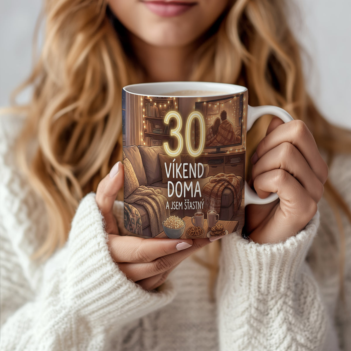 Narozeninový hrnek 30 let – VÍKEND DOMA A JSEM ŠŤASTNÝ