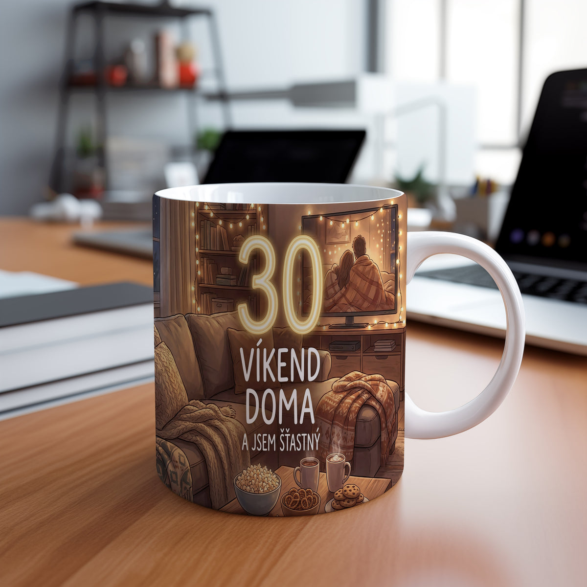 Narozeninový hrnek 30 let – VÍKEND DOMA A JSEM ŠŤASTNÝ